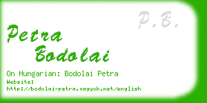 petra bodolai business card